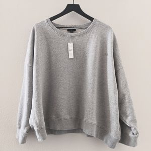 NWT 3X J.Crew Gray University Terry Logo Sweatshirt